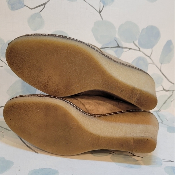 J. Crew Tan Suede Womens MacAlister Wedge Ankle Boots Lace Up Shoes Size 8 - Picture 6 of 8